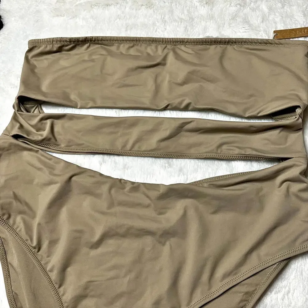 NWT Skims Swim Strapless Cut Out Monokini Swimsuit Desert Womens 4X